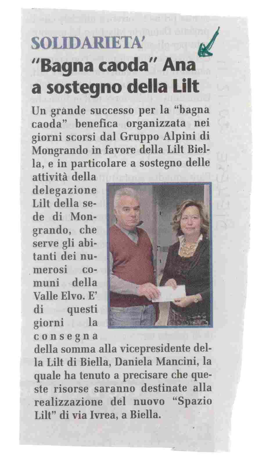 “Bagna caoda” Ana a sostegno della LILT