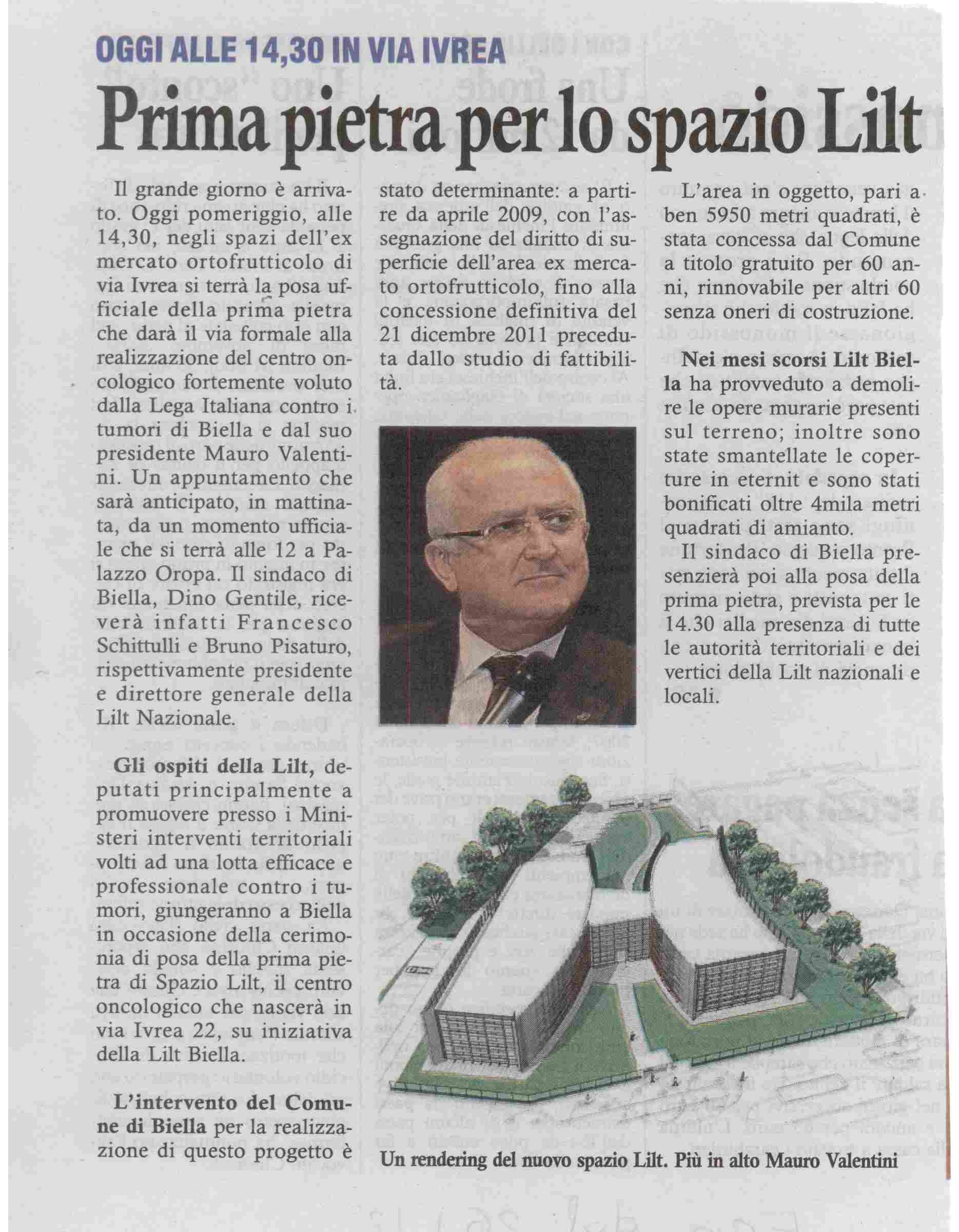 Prima Pietra per lo SPAZIO Lilt