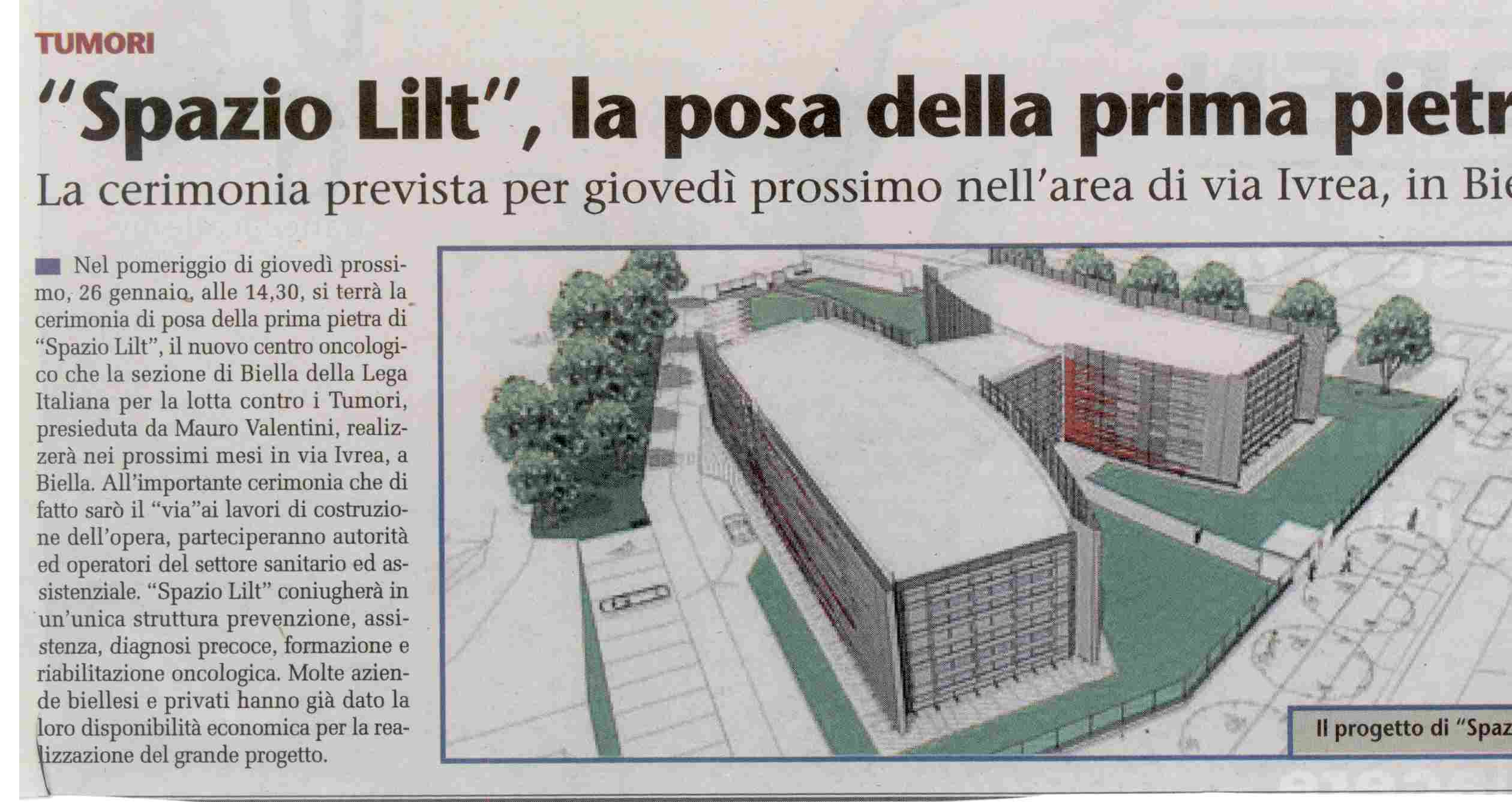 “SPAZIO Lilt”, La posa della Prima PIETRA