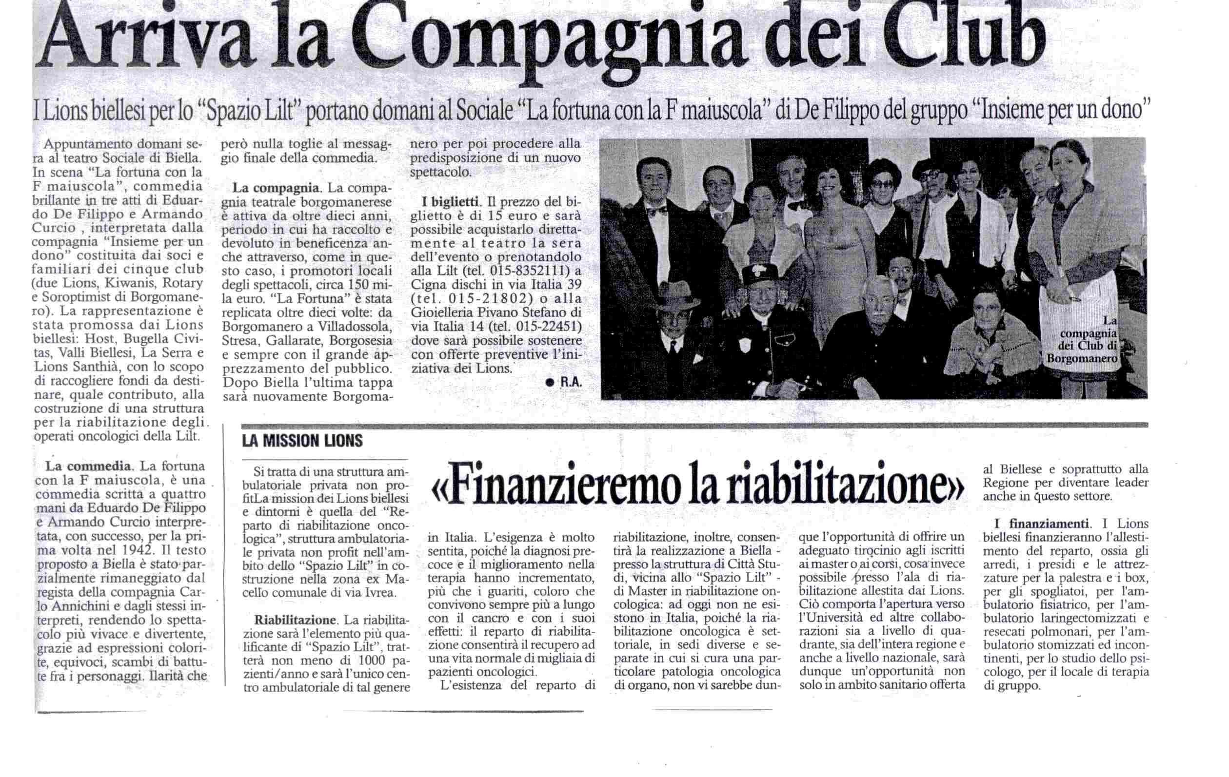 Signore e Signori: la “Compagnia dei Club”!