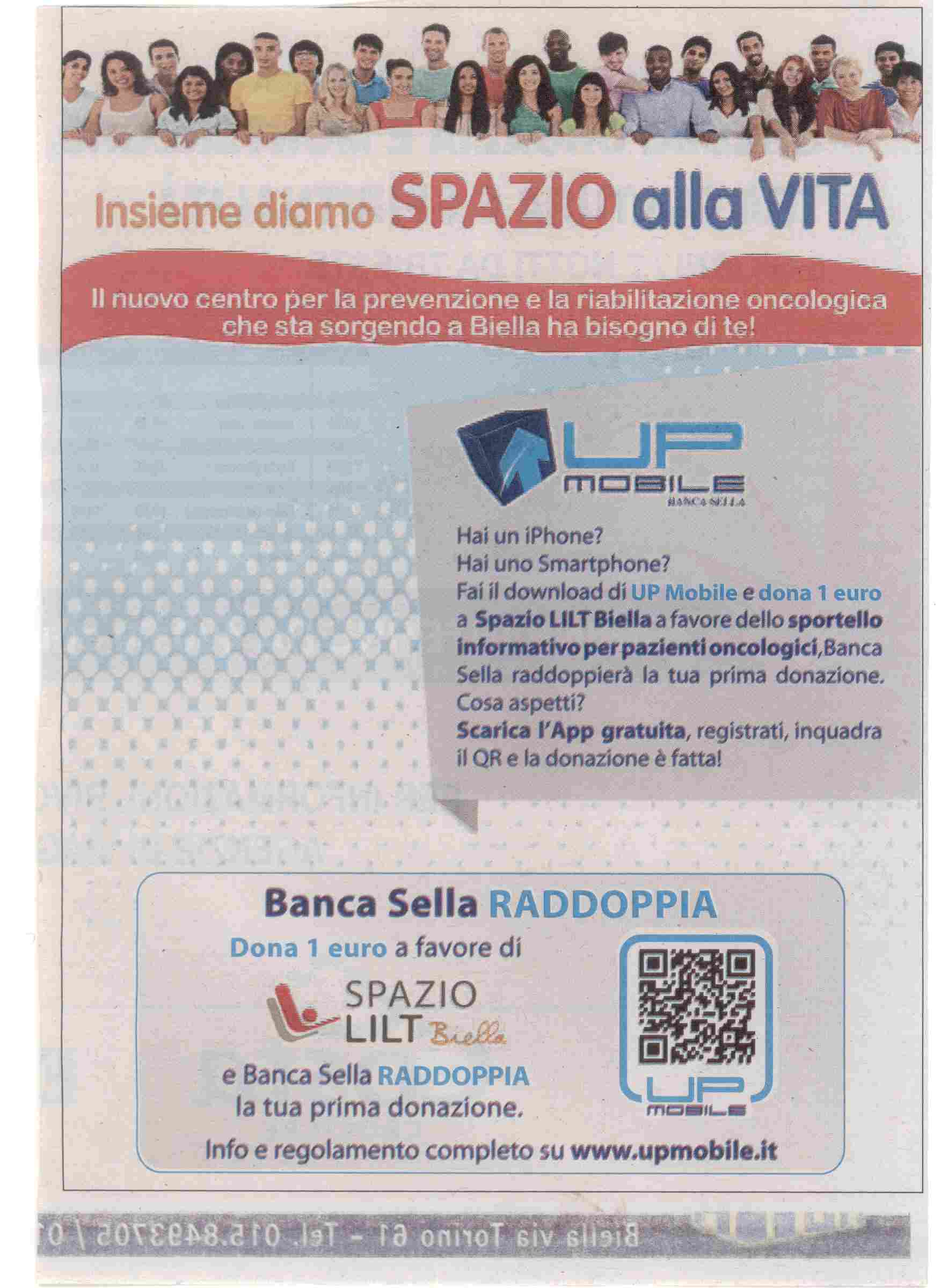 Per dare “SPAZIO” alla vita abbiamo bisogno anche del tuo aiuto