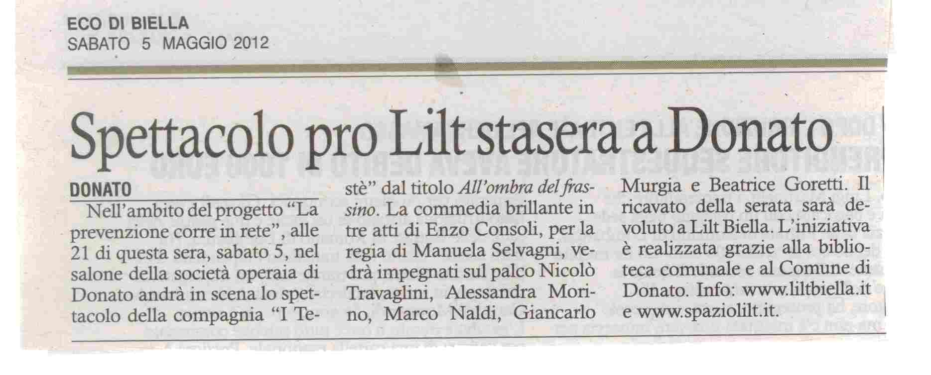 Spettacolo Pro Lilt a Donato