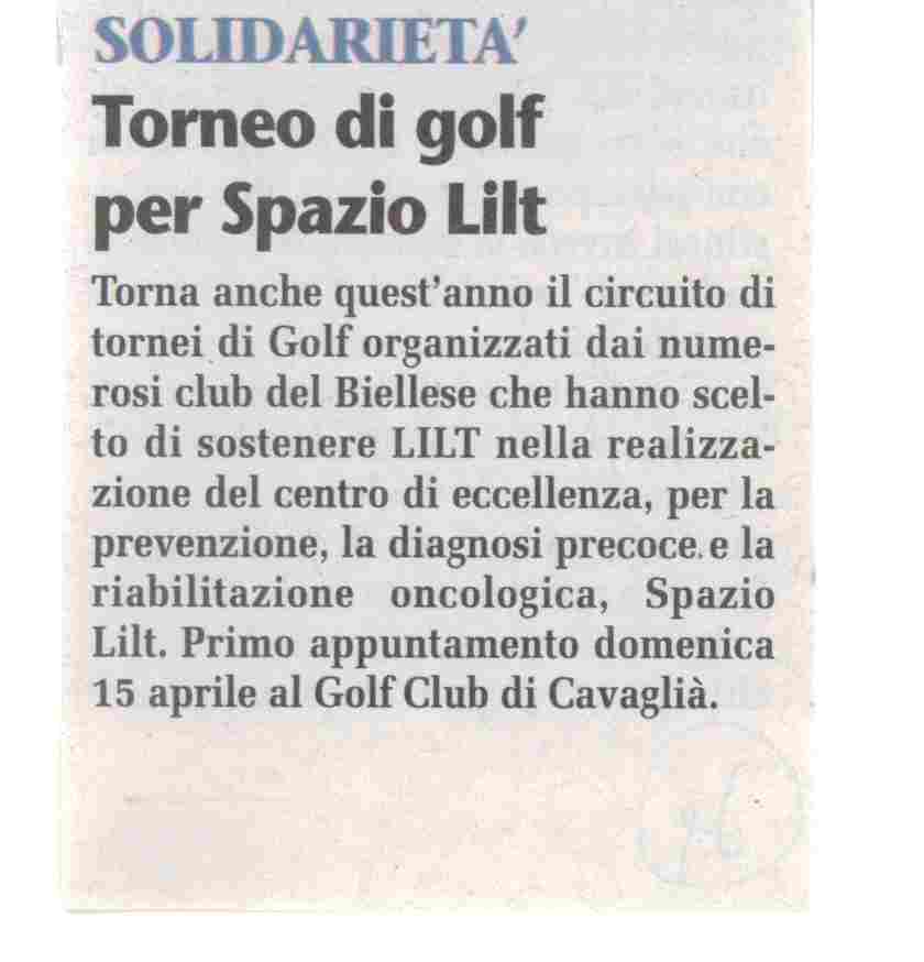 Torneo di Golf per Spazio LILT